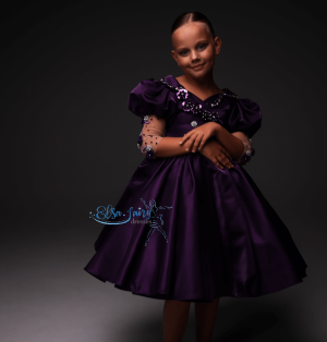 Short cocktail beads lace dress flower girl dress fun fashion interview pageant gown